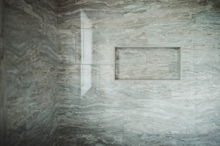 ADU Bath Tile from the 2 Story 2 ADU Project by Vancouver ADU a division of Hammer Falls Construction