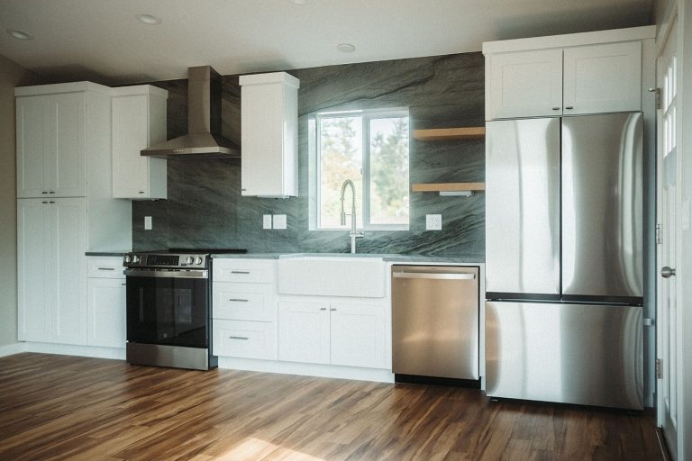 ADU Kitchen Appliances from the 2 Story 2 ADU Project by Vancouver ADU a division of Hammer Falls Construction