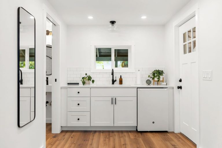 Compact ADU Kitchenette from the Garage to ADU Conversion Project by Vancouver ADU a division of Hammer Falls Construction